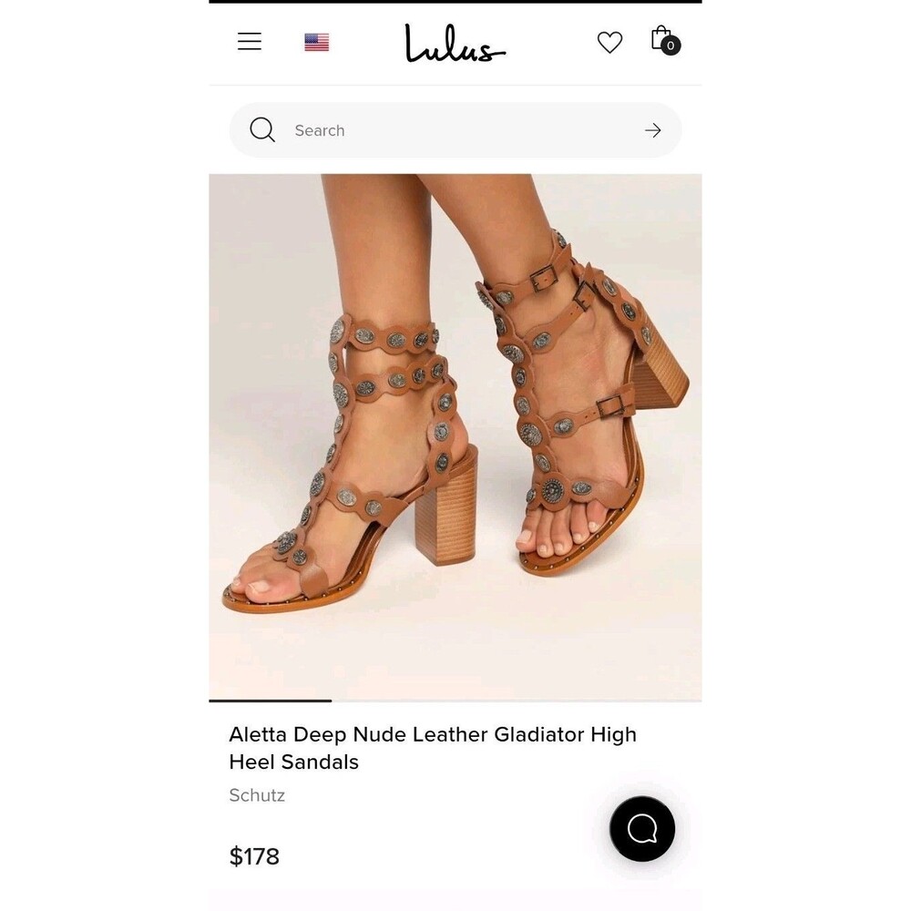 Schutz Aletta Deep Nude Leather Gladiator High Heel Sandals
